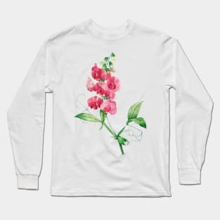 Everlasting Pea - Botanical Illustration Long Sleeve T-Shirt